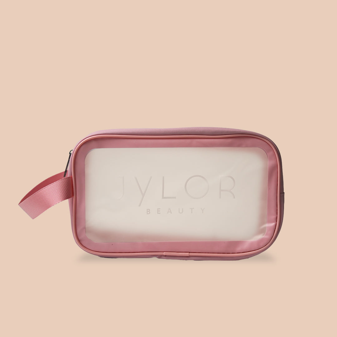 Trousse transparente rose